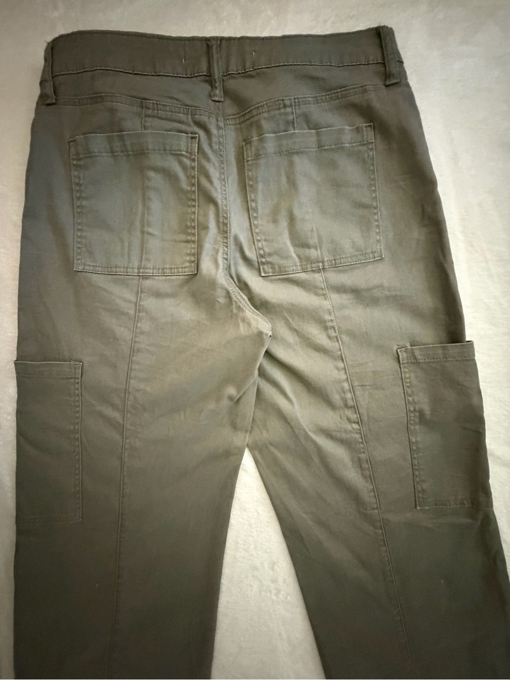Celebrity Pink Wide Leg Olive Cotton Cargo Pants, Size 13/31 - Picture 5 of 14